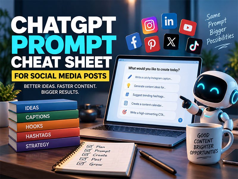 chatgpt prompt cheat sheet, prompt cheat sheet for social media posts, chatgpt prompts for social media posts, chatgpt prompt tips for social media posts, tips for social media posts